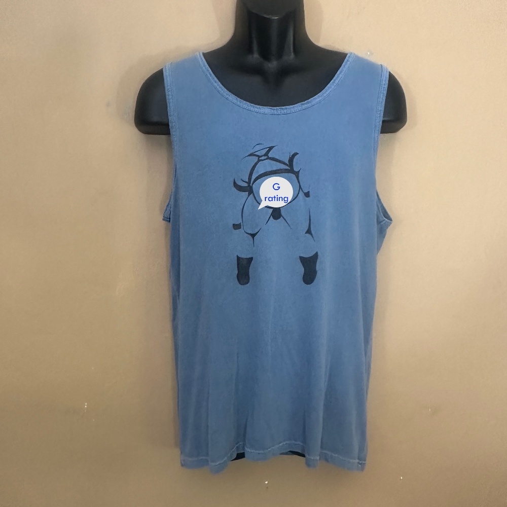 Harness Graphic Tank Top Handmade 20" armpit to armpit seams Cotton blend